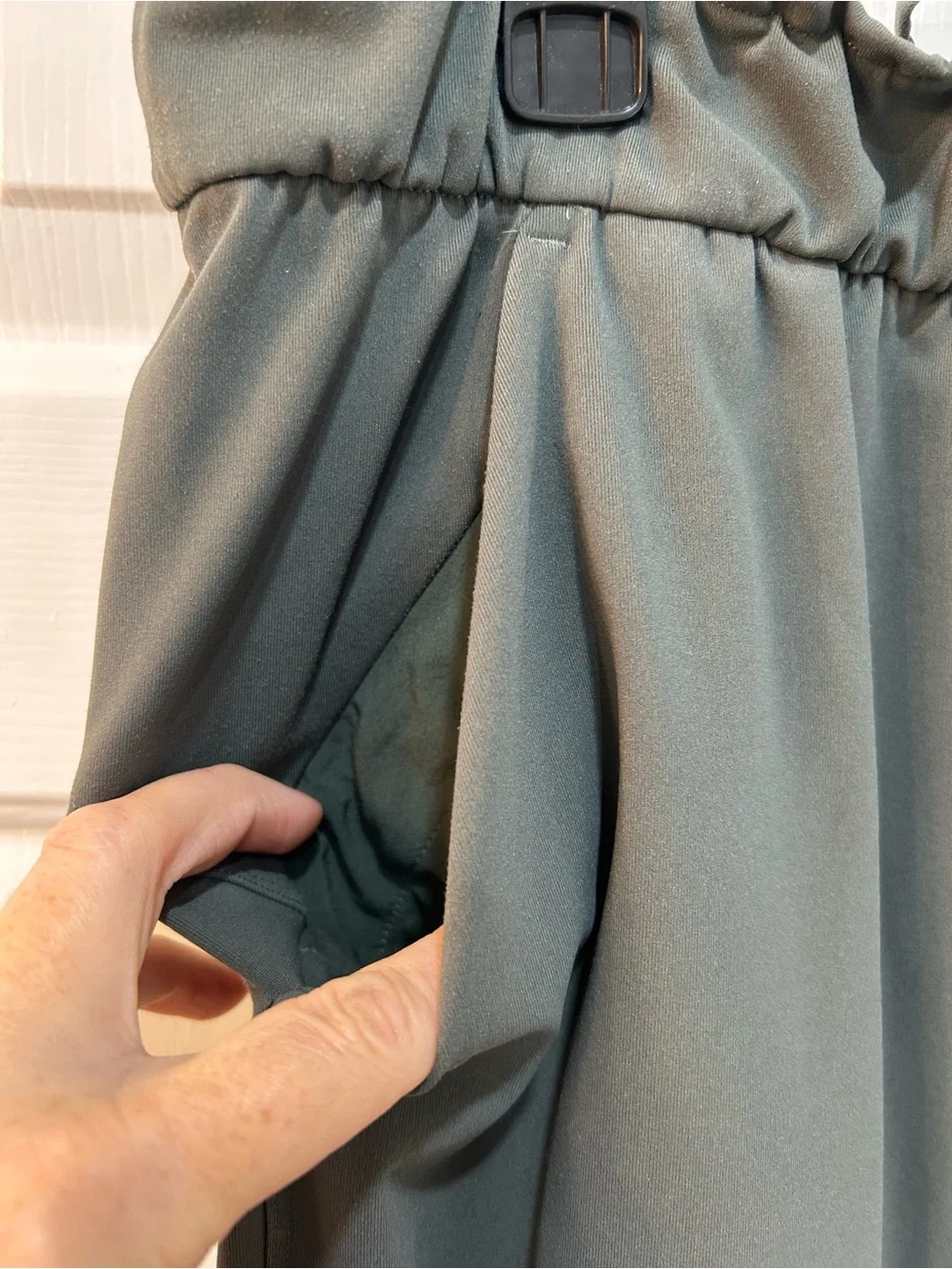 Lululemon Stretch High Rise Pull On Pant Sz 12 Tapered Leg Drawstring Waist